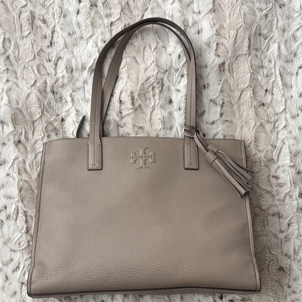 Tory Burch Taupe Leather Tote